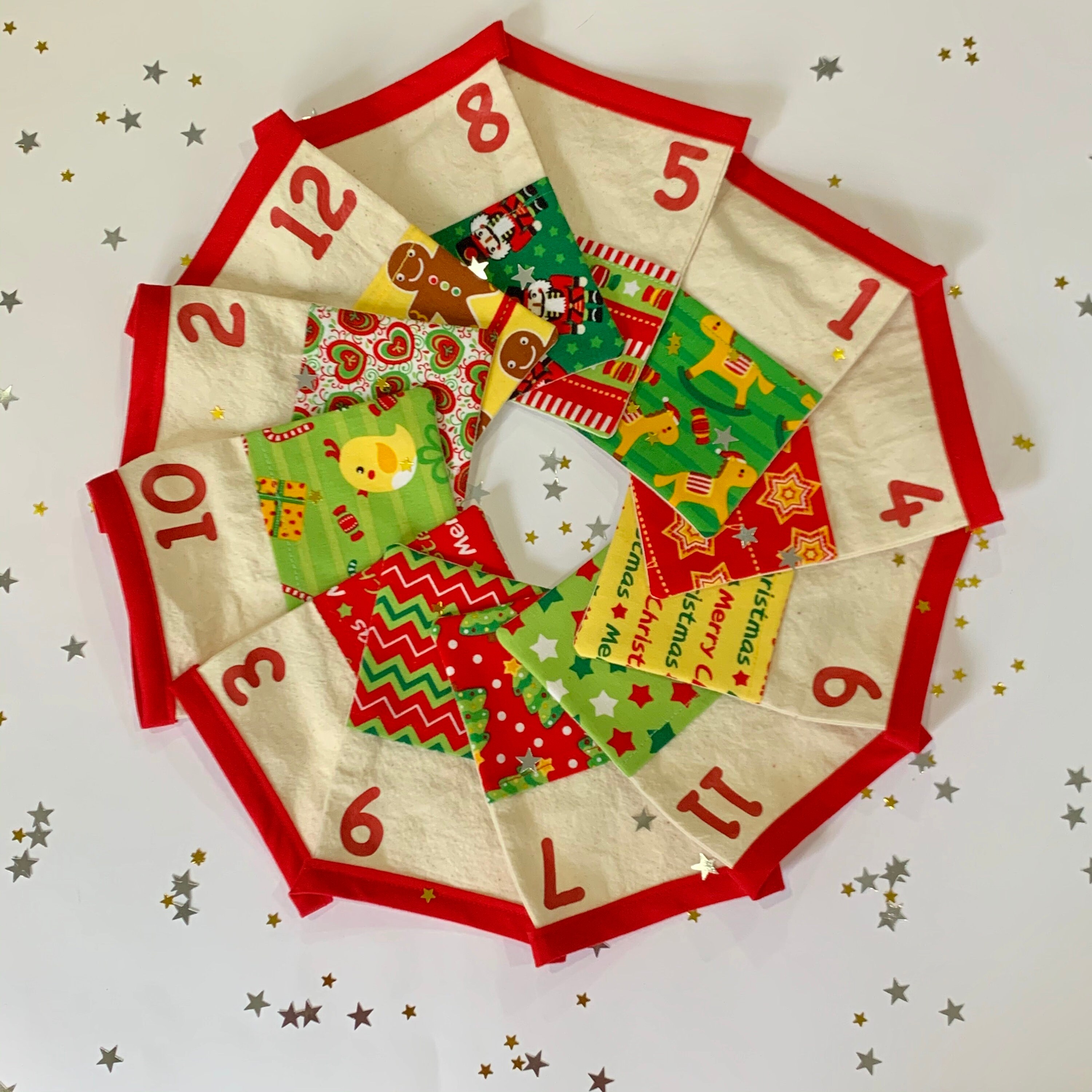 Christmas Advent Calendar Bunting Merry and Bright Etsy
