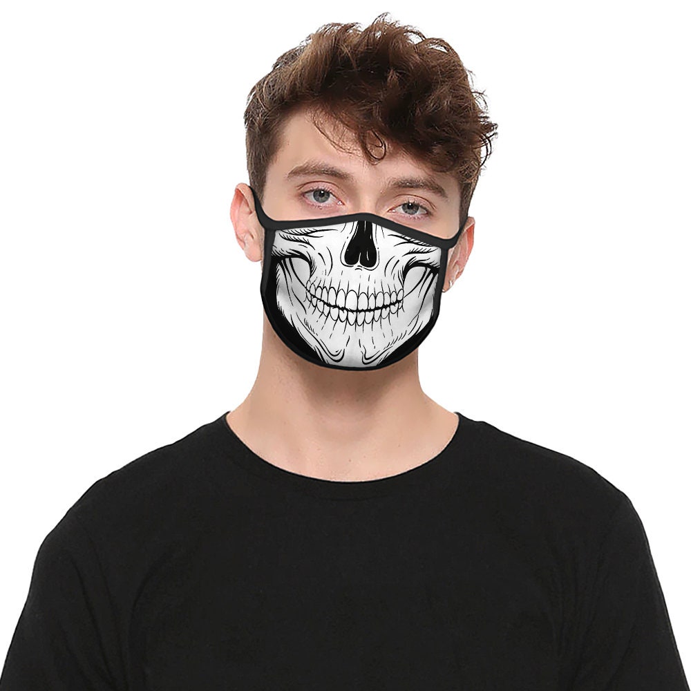 Scary Skull Face Mask Horror Halloween Mask Reusable Etsy
