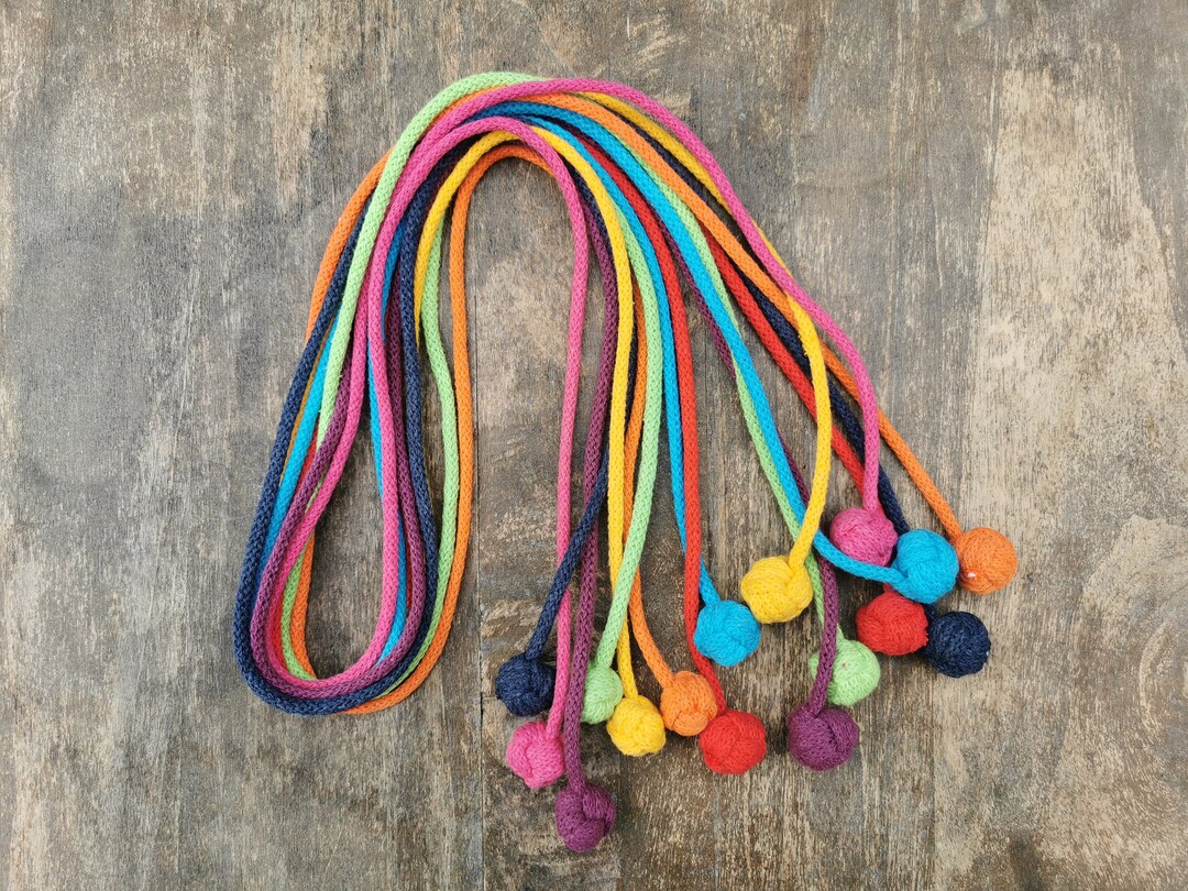 Joyful Rattle Ball Cat Toy on Colorful Cotton Cord Etsy