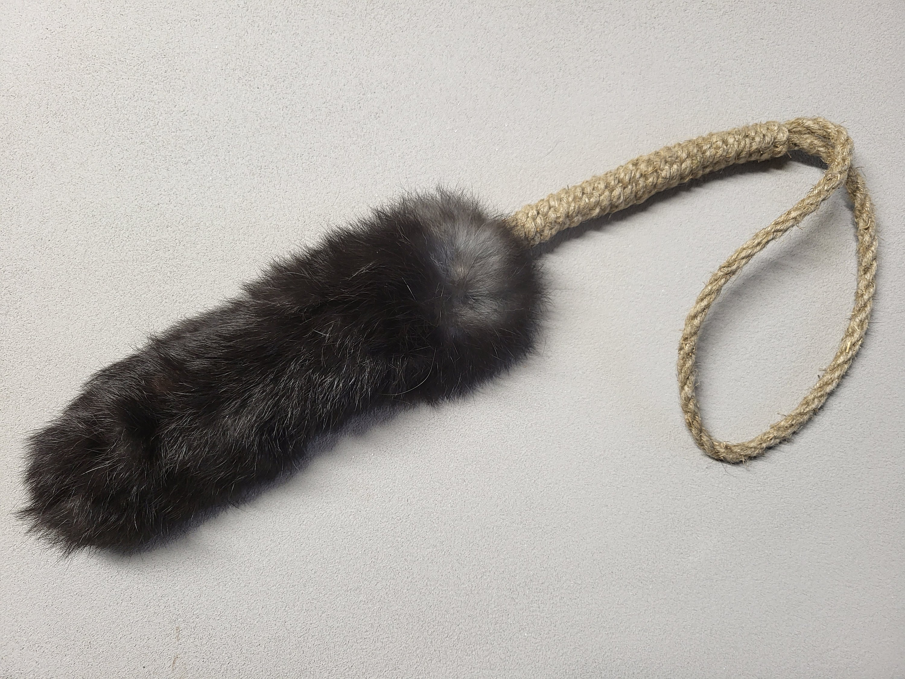 Natural Rabbit Skin and Organic Linen Rope Dog Tug Toy and Flirt Pole Etsy Canada