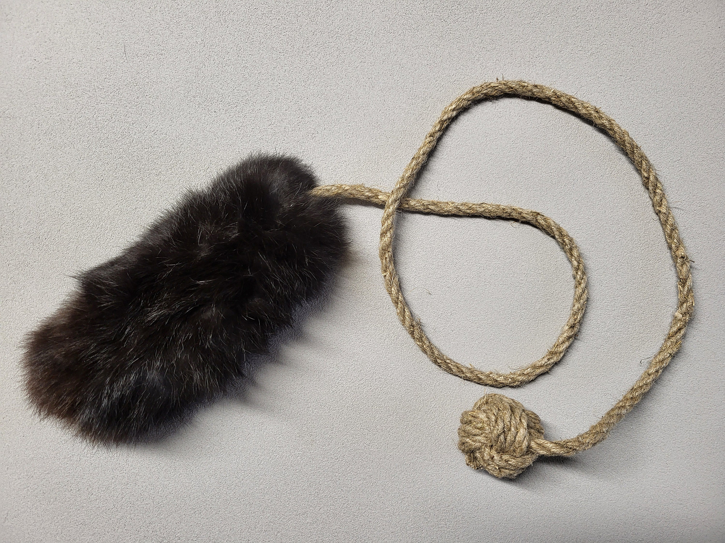 Natural Rabbit Skin Dog Chaser and Training Flirt Pole Toy With