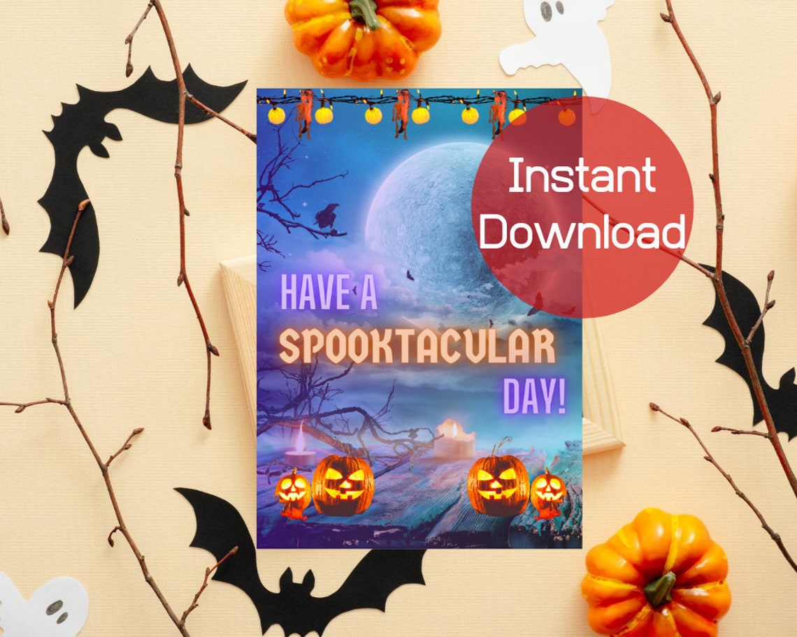Spooktacular Happy Birthday Halloween card printable gothic - Etsy.de