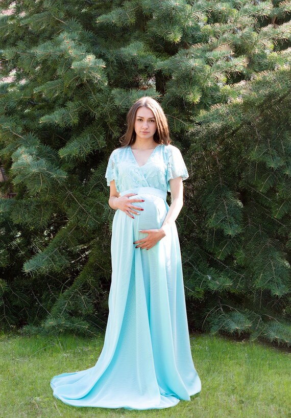 mint green maternity maxi dress