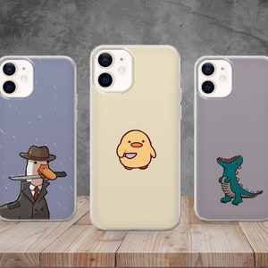 Angry duck Phone Case Dino Cover for iPhone 15, 14, 13, 12, 11, X, Samsung A14, S23, A73, A53, Huawei P40, P50, Pixel 8, 7,7 Pro OnePlus 9