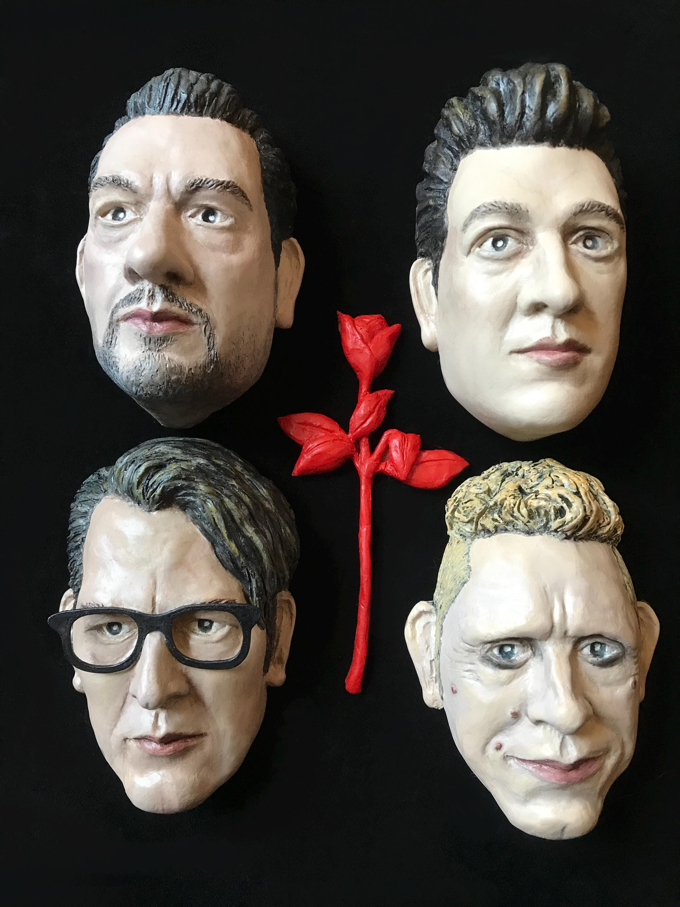 The Collectible  figurines of Depech Mode musicians - Dave Gahan, Martin Lee Gore, Andrew Fletch, Alan Wilder .Figurines with magnet.