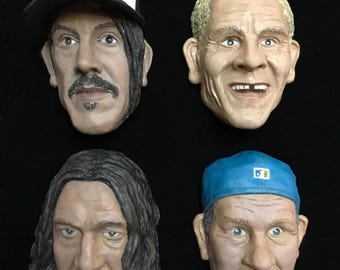 The Collectible magnet  figurines of of the classic Red Hot Chili Peppers lineup Anthony Kiedis, John Frusciante, Flea, Chad Smith