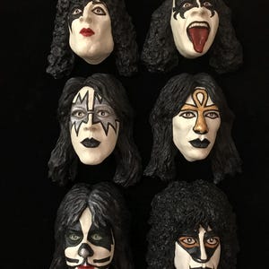 コレクター向けKISSバンドフィギュア、マグネット付きポートレート、ホームデコレーション、4.7/4.3インチ
