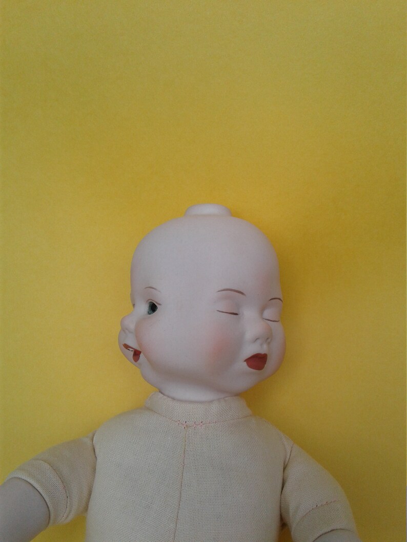 HANDMADE PORCELAIN DOLL Three Faces Etsy