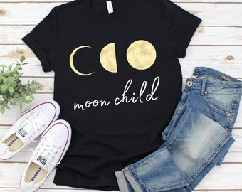 Moon Child T-shirt | Witchy T-shirt | Goddess T-shirt | Moon Shirt | Full Moon Shirt | Galaxy Shirt | Triple Moon Shirt | Moon Phases Shirt