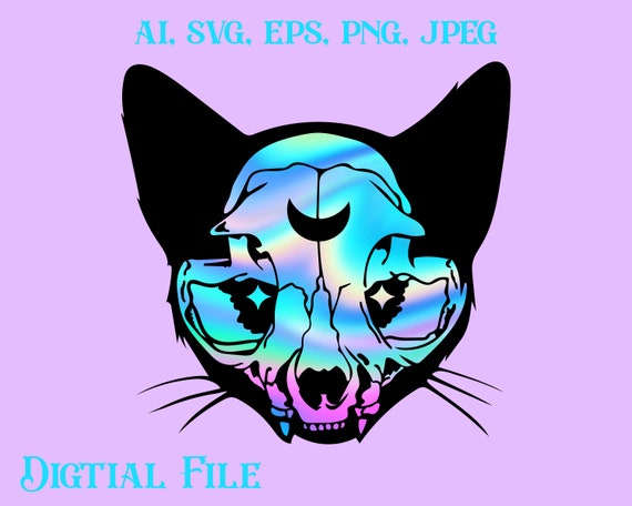 Download Cat Skull Svg Cricut Silhouette Digital Download Etsy Yellowimages Mockups
