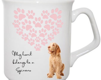 Mug Spinone italien, Mug coeur empreinte de patte, Mug cadeau pour propriétaire Spinone italien, Cadeau pour propriétaire de chien, Mug cadeau pour amoureux des chiens,