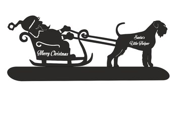 Schnauzer Santa Sleigh Santa's little Helper Christmas Ornament Dog lovers Christmas