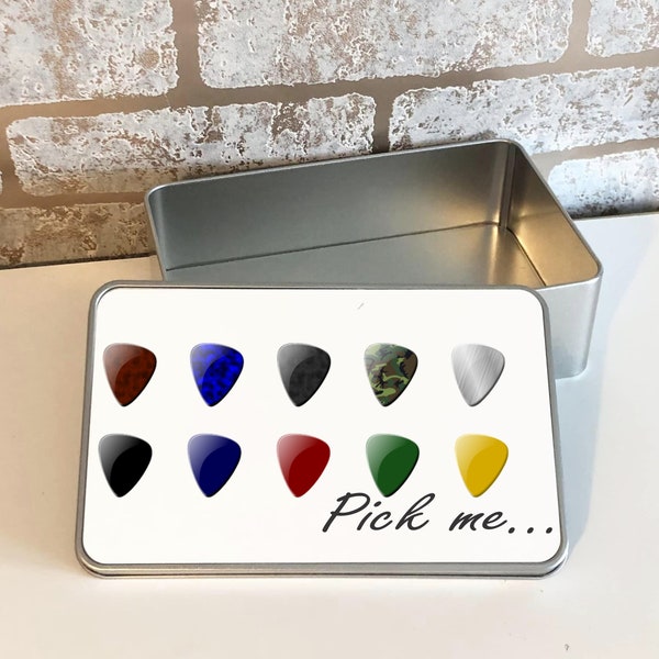 Custom Guitar Pick Tin Etsy