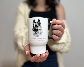 Idée cadeau Mug de voyage chien de berger allemand Mug alsacien cadeau GSD