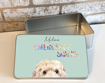 Dog's treat tin gift idea, personalised storage tin