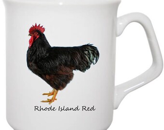 Chicken Mug, Personalised Mug Gift For Chicken Lover, Chicken Gift For Women, Chicken Decor, Rhode Island Red Chicken Mug