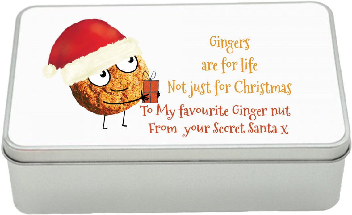 Ginger Biscuit treat tin gift idea, personalised storage tin biscuits