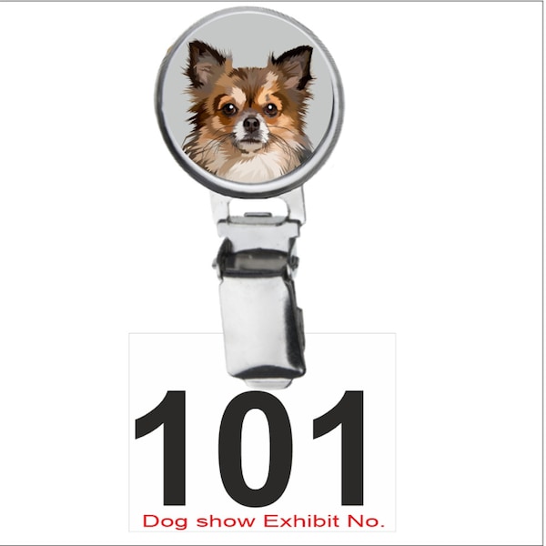 Dog show ring clip exhibitor number clip dog breed number holder Chihuahua