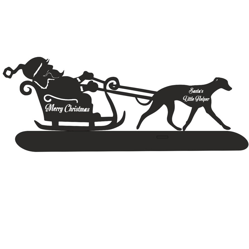Greyhound Santa Sleigh Santa's Little Helper Christmas Etsy