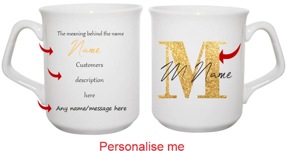 Nombre Mug Alfabeto letra M Nombre que significa taza Etsy