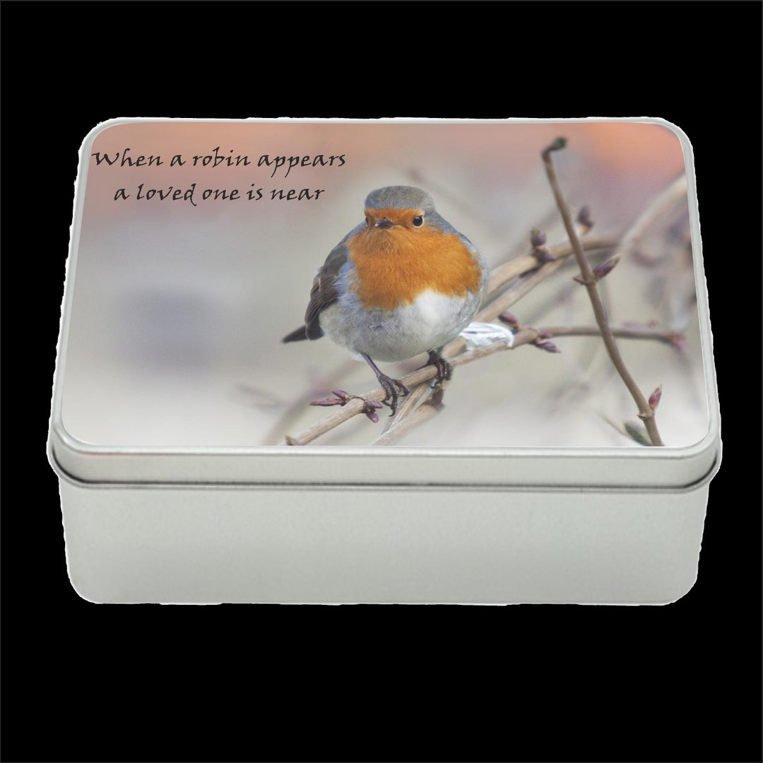 Robin Storage Tin Memory Storage Tin Memory Box Keepsakes Etsy