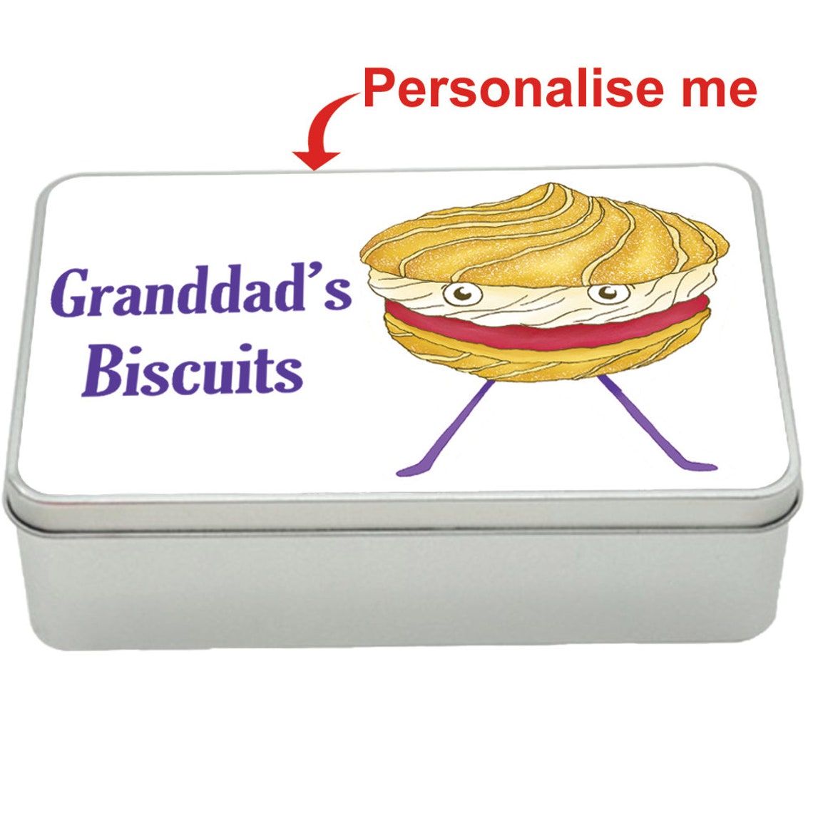 Viennese Whirl treat tin gift idea, personalised storage tin biscuits