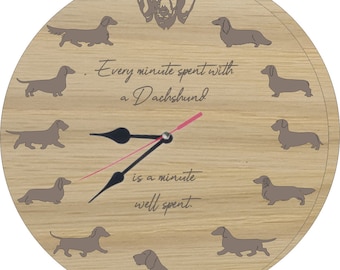 Dancing Dachshund German Wiener Dog Leather Lederhosen Costume Sign Wall Clock 