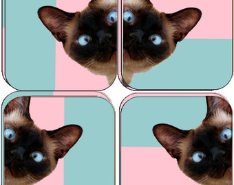 Siamese Cat Coaster Set