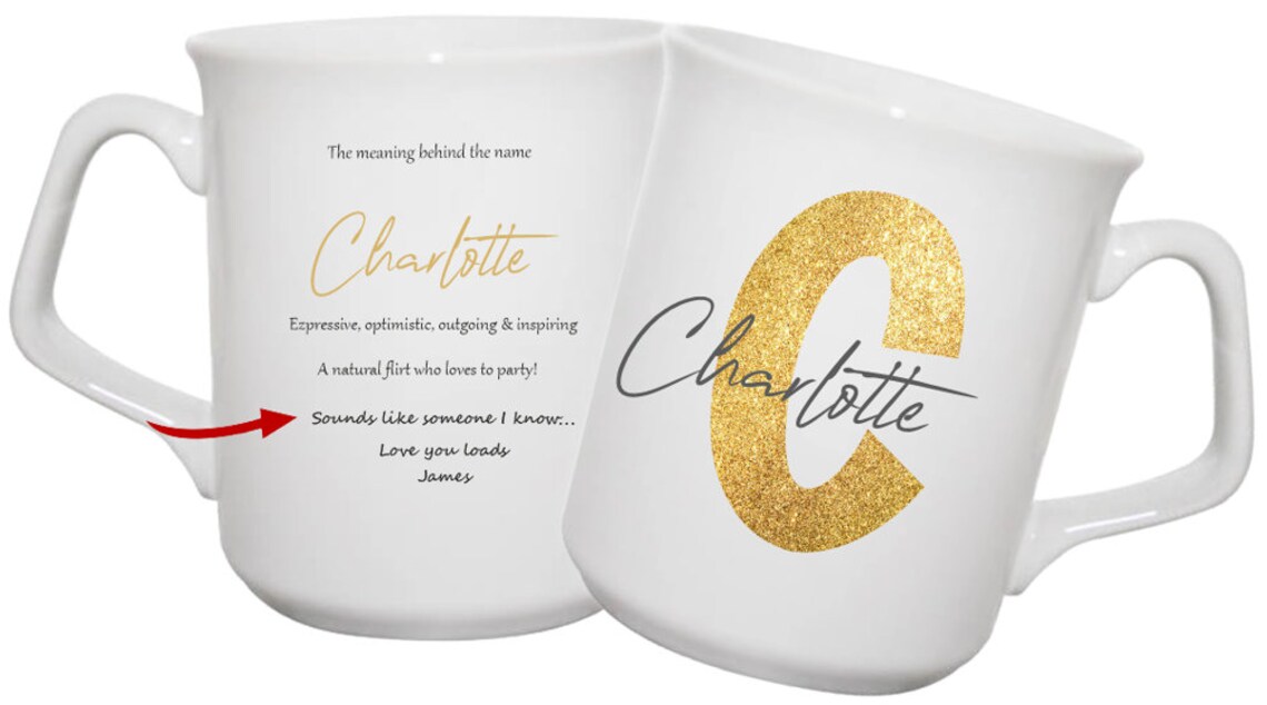 Nombre Mug Alfabeto letra C Nombre que significa taza Etsy