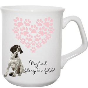 German Shorthaired Mug, Pawprint Heart Mug, Mug Gift For German Shorthaired Owner, Dog Owner Gift, Mug Gift For Dog Lover,