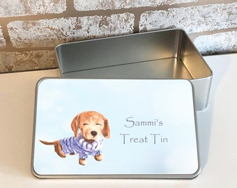 Dachshund Treat Tin storage tin dog biscuit tin Sausage dog