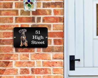 Doberman House Sign, Personalised House Name Sign, House Number Sign, Doberman New Home Gift, House Sign For Dog Lover