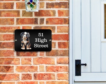 Bernese Mountain Dog House Sign, Personalised House Name Sign, House Number Sign, Bernese Mountain Dog New Home Gift, Dog House Sign