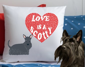 Scottish terrier Cushion Dog lovers gift for Valentines day