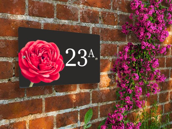 Plaque de maison avec plaque acrylique moderne couleur rose florale