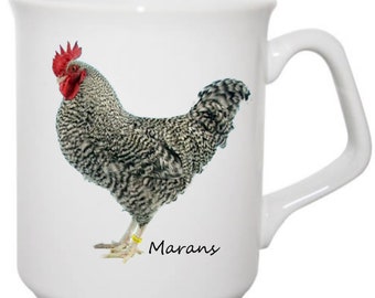 Chicken Mug, Personalised Mug Gift For Chicken Lover, Chicken Gift For Women, Chicken Decor, Marans Chicken Mug