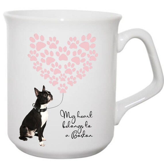 Boston Terrier Mug Pawprint Heart Mug Mug Gift for Boston Terrier Owner Dog Owner Gift Mug Gift for Dog Lover Etsy Canada