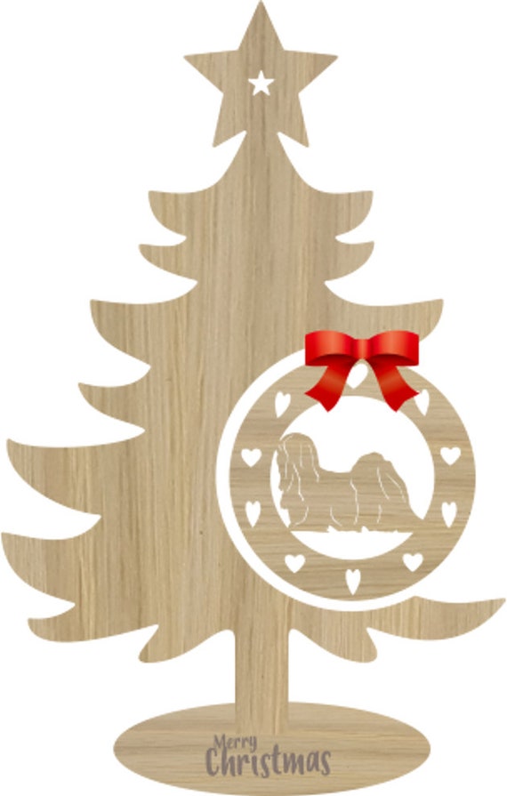 AD-LAP1CB Lhasa Apso Dog Christmas Tree Bauble Decoration Gift 