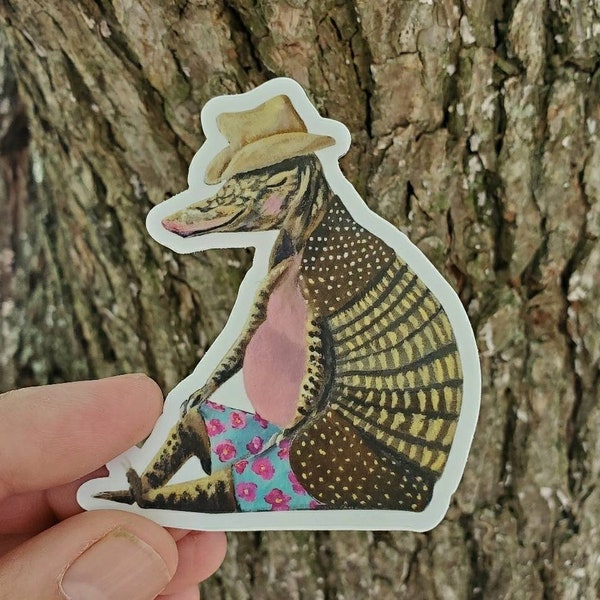 Texas Summer Armadillo Sticker