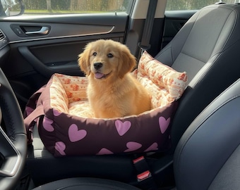 Handmade Dog Carrier Bag 2-in-1 | Dog Car Seat for Small Dogs up to 13 lbs | Soft Padded | Yorkshire Terrier Chihuahua Maltese