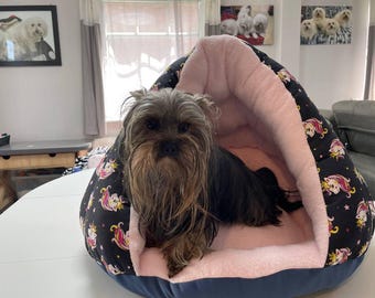 Small dog cave | Dog bed up to 5 kg | Handmade | Cuddly bed made of cuddly fabric | Soft & warm | Mini dog basket | Handmade pet bed