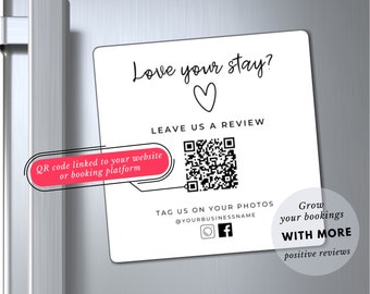 QR Code Magnet: Airbnb Review Magnet, Small Business