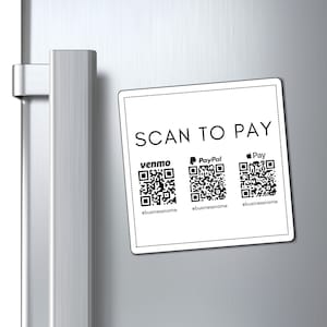 Scan to Pay Custom Magnet for Easy Payments – Personalized QR Code Magnet for Businesses, Shops & Restaurants, Airbnb