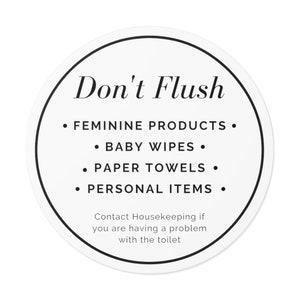 Autocollant "Ne pas rincer" pour les réservoirs de toilettes | Vinyle rappelant la salle de bain | Sticker fosse septique Airbnb