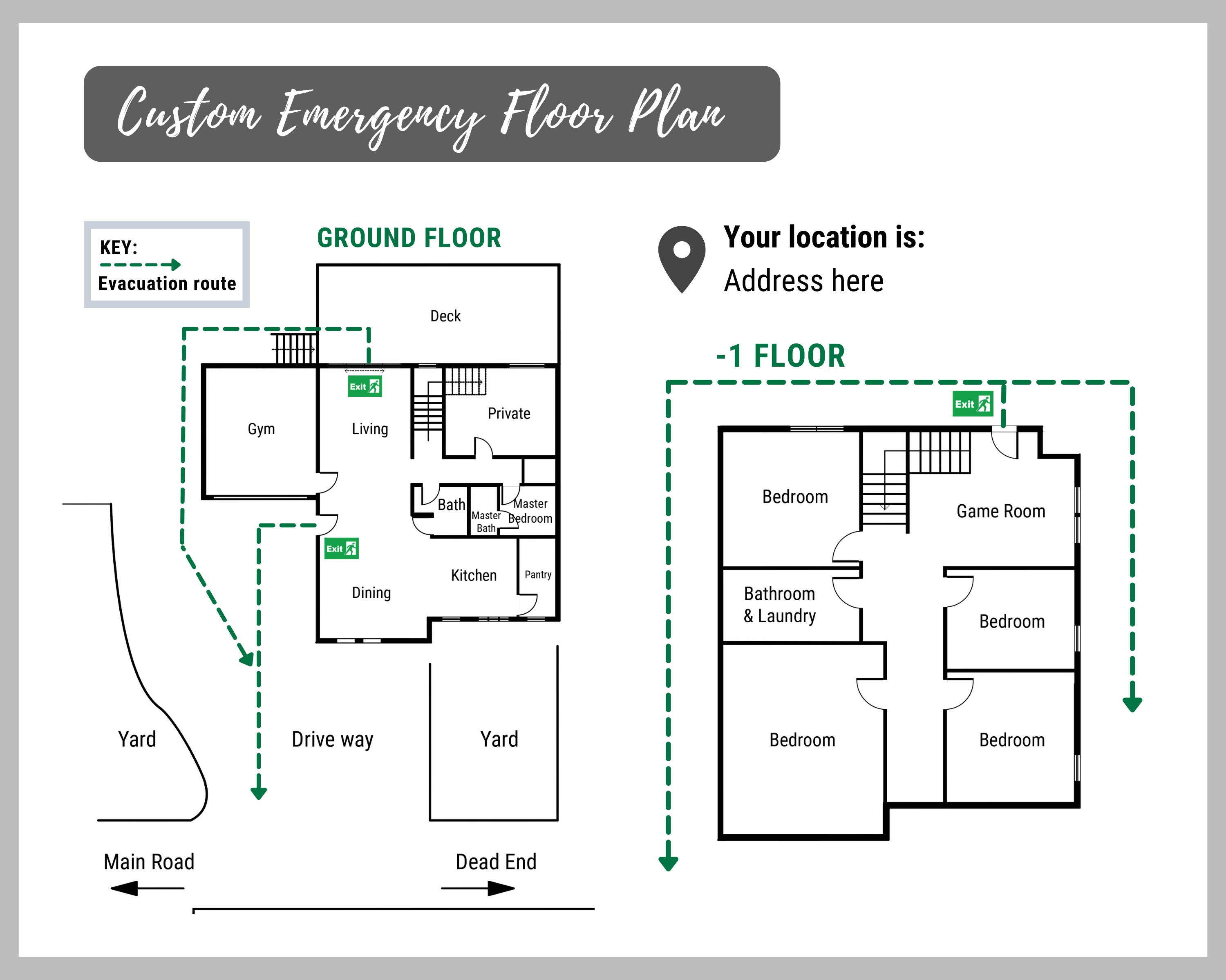 Custom Emergency Floor Plan Evacuation Plan Etsy