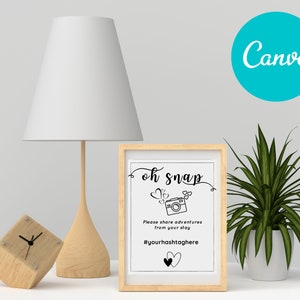 Airbnb Instagram Hashtag Sign Template: Canva Editable (Digital Download)