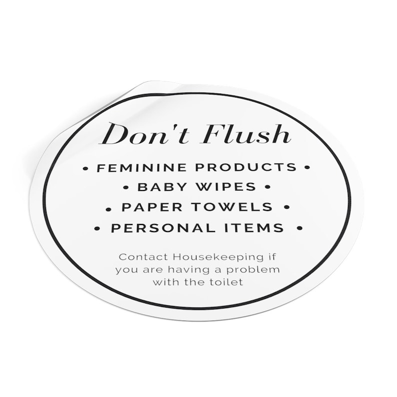 Toilet Tank Don't Flush Sticker Label for Hotels Etsy
