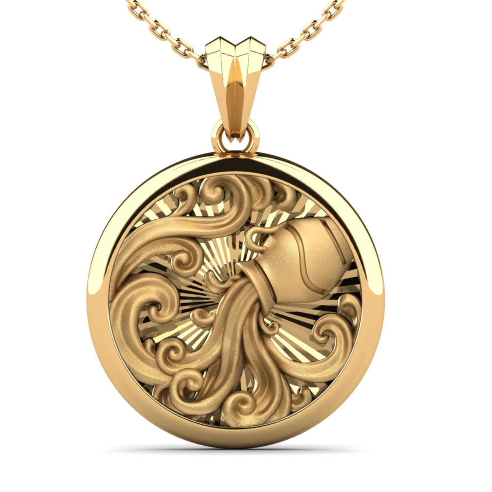 Aquarius Necklace Aquarius Jewelry Zodiac Necklace Aquarius Etsy