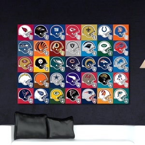 Football helmet canvas printable extra large wall art print unique housewarming gift