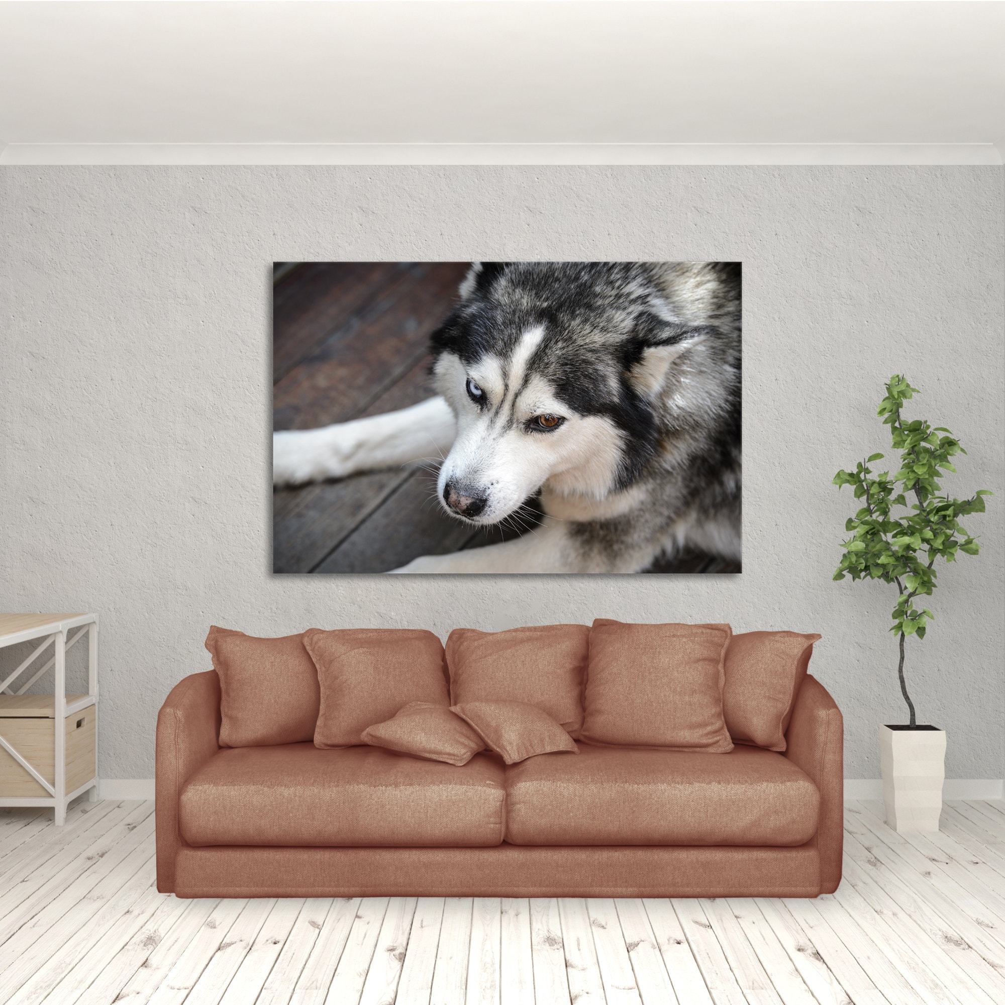 Siberian Husky painting on canvas multieyed dog Husky wall Etsy